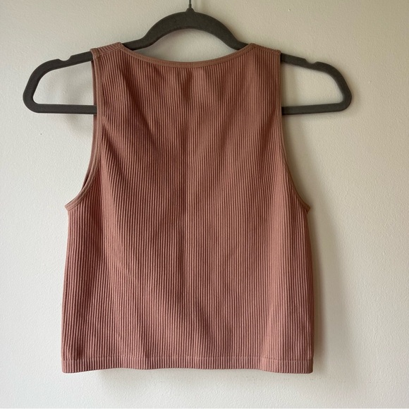 Ardene basic ribbed cropped tank top xs/small mauve pink recycled nylon blend - Picture 7 of 7